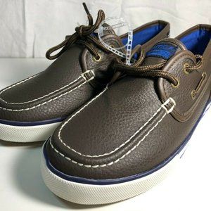 Nautica Casual Faux Leather Boat Shoes Sz. 5 Brown/Blue